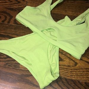 Topshop neon green bikini